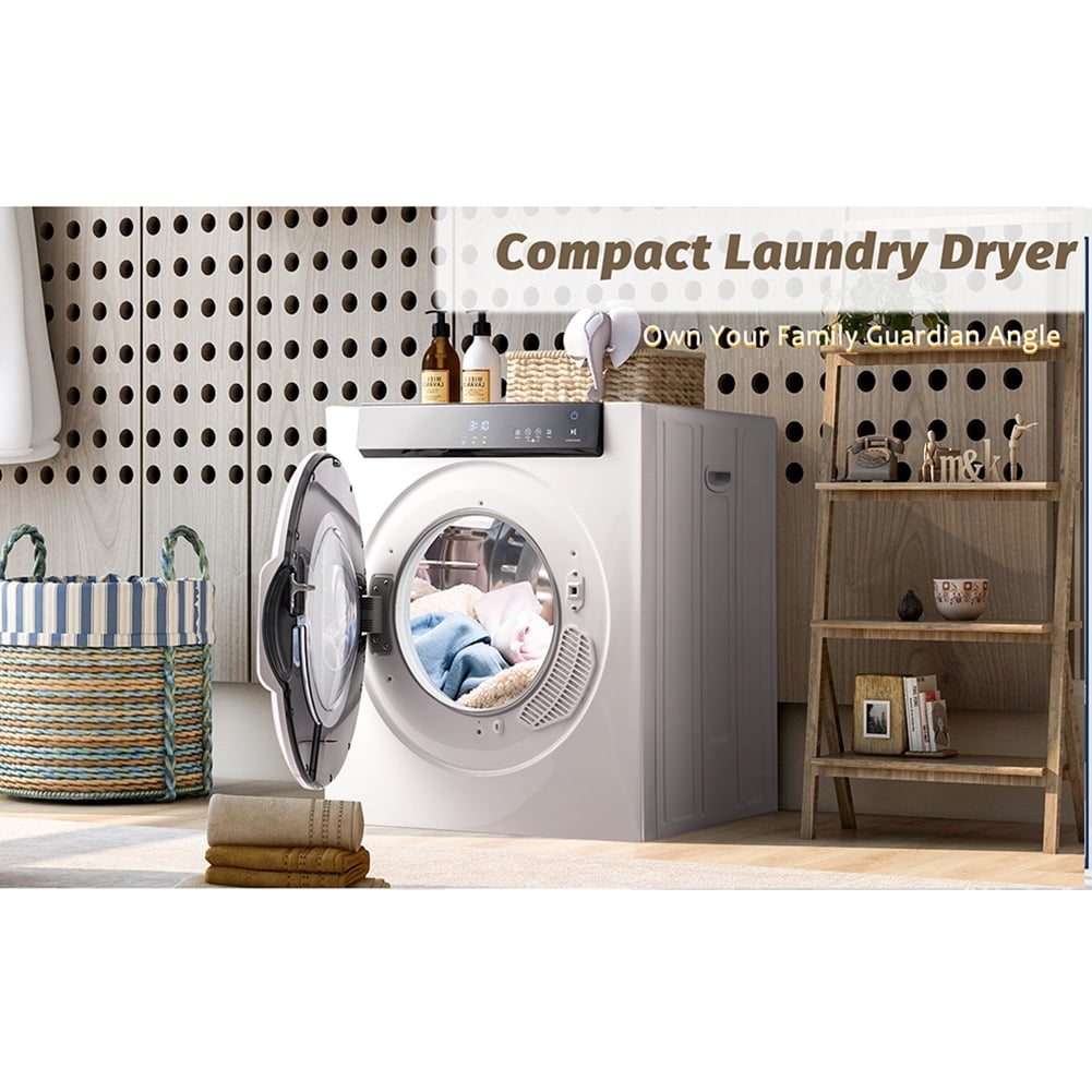 Private Jungle Electric Portable Clothes Dryer, Front Load Laundry Dryer with Touch Screen Panel and Stainless Steel Tub for Apartments, Dormitory