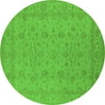 thumbnail image 1 of Ahgly Company Indoor Round Oriental Green Traditional Area Rugs, 7' Round, 1 of 4