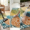 thumbnail image 6 of Nourison Aloha Floral 4' x Round Turquoise Multicolor Tropical Indoor/Outdoor Area Rug, 6 of 12