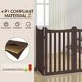 thumbnail image 5 of PINDEE 36" H Extra Tall Freestanding Pet Gate 4-Panel Wooden Dog Fence with 2 Support Feet Folding Dog Gate for Indoor, Stairs, Doorway, Halls, Kitchen Wooden Pet Barrier Espresso, 79.5" L x 36" H, 5 of 8