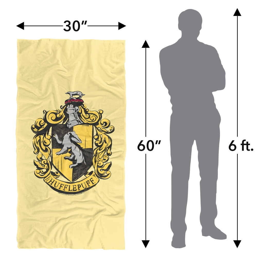 Harry Potter Drawn Hufflepuff Crest Officially Licensed Beach Towel 30' X 60'
