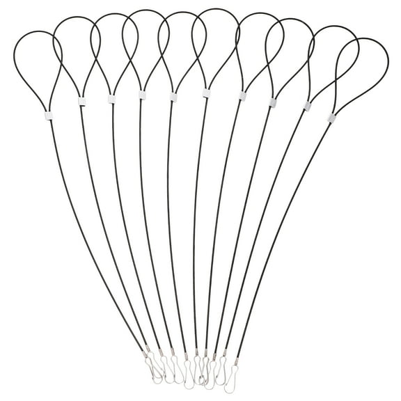 FRCOLOR 10pcs Heavy Duty Stainless Steel Keychain Wire Cables Adjustable Security Cable with Loops for Luggage Tags Outdoor Travel