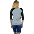 thumbnail image 2 of ToBeInStyle Women's Classic Cotton Baseball T-Shirts - Light Grey/Black - Large, 2 of 7