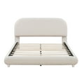 thumbnail image 3 of HMSHA Teddy Fleece Full Size Upholstered Platform Bed with Thick Fabric,Solid Frame and Stylish Curve-shaped Design,Beige, 3 of 12