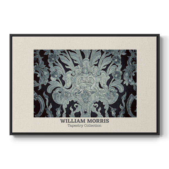 Vintage Abstract Print-XLII Framed in Black Wood Gallery Wrapped Canvas 17 in. x 25 in.