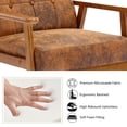 thumbnail image 6 of Miniyam Mid Century Modern Accent Chair with Wood Frame,Microsuede Single Reading Chair,Armchair for Living Room Bedroom Home Belcony Office,Coffee, 6 of 12