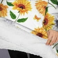 thumbnail image 3 of Oversized Wearable Blanket Hoodie,White Butterfly Sunflower Pattern Sherpa Blanket Hoodie with Super Pockets,Super Warm Fuzzy Pullover for Women & Men, 3 of 6