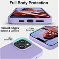 thumbnail image 3 of XUCP-Compatible with iPhone 14 Case,[Silky Touch Premium Liquid Silicone] [Soft Anti-Scratch Microfiber Lining], Ultra Slim Shockproof Protective Case for iPhone 14 - Light Purple, 3 of 4