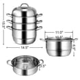 thumbnail image 5 of Vebreda 3 Tier Stainless Steel Cookware Pot Saucepot Steamer , Silver, 5 of 5