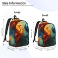 thumbnail image 2 of Bingfone Red And Blue Fire Peacock Print Canvas College Laptop Backpack, Large Capacity Lightweight College Bookbag Casual Daypack-Small, 2 of 5