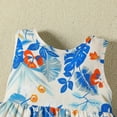 thumbnail image 5 of Toddler Girl Outfits 2 Piece Ruffle Floral Print Crew Neck Sleeveless Tank Top And Shorts Daily Wear Girls' Clothing Sets 9 Months-12 Months, 5 of 7