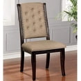 thumbnail image 2 of Furniture of America Aggate Fabric Side Chair in Dark Walnut (Set of 2), 2 of 9