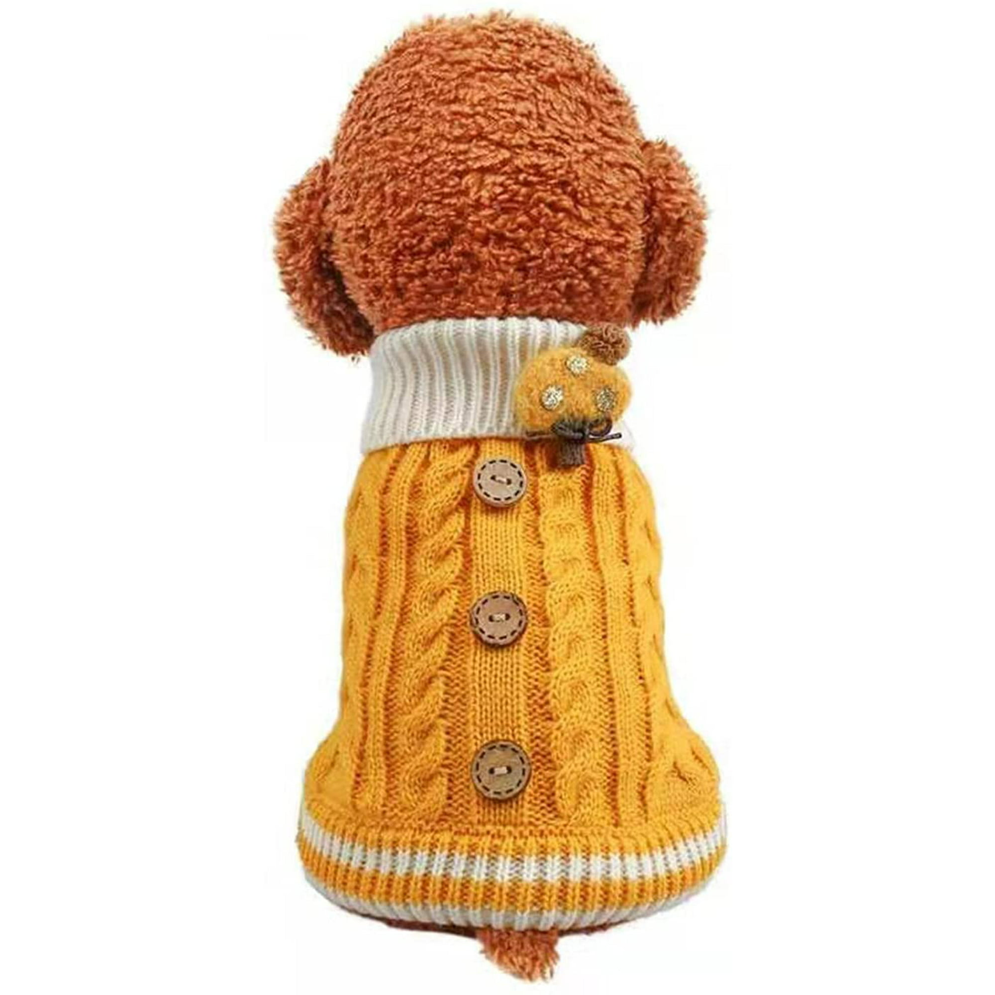 Spring and Autumn Winter Dog Warm Sweater Puppy Clothes Small Dog Chihuahua  Knitting Crochet Square Turtleneck Sweater Decoration pet Supplies (Yellow,  M) | Walmart Canada