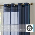 thumbnail image 2 of THD Basics 2 Piece Semi Sheer Voile Window Curtain Drapes Grommet Top Panels for Bedroom, Living Room & Kids Room - Set of 2 panels, 2 of 6