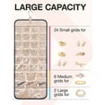 thumbnail image 3 of Hanging Jewelry Organizer Storage Roll with Hanger Metal Hooks Double-Sided Jewelry Holder for Earrings, Necklaces, Wall, Door, 1 piece, Large, Black, 3 of 6