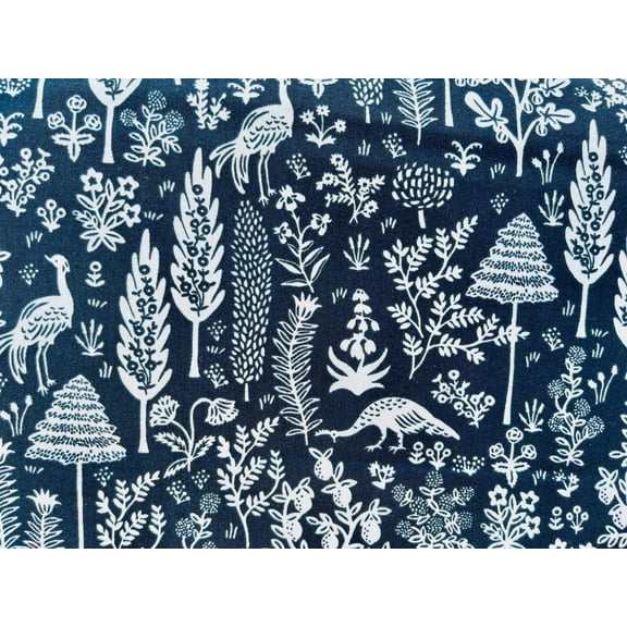 Camont-Menagerie Silhouette-Black Fabric-Rifle Paper Co-Cotton Steel