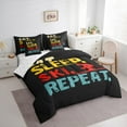 thumbnail image 3 of Feelyou Eat Sleep Ski Repeat Twin Bedding Sets 7-Piece, Modern Winter Outdoor Sports Bedding Comforter Set, Teens Boys Girls Kids Sheet Sets, Microfiber Bedroom Decor, 3 of 7