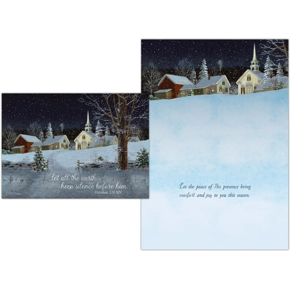 Shared Blessings Christmas Lights 1 Count Religious Christmas Card with King James Version Scripture, KJV Church Christmas Card with Envelope