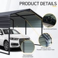 thumbnail image 6 of Newboti 12x20 FT Metal Carport,Heavy Duty Canopy Galvanized Steel Outdoor Garage for Snow,Waterproof Car Shelter 477473106510427, 6 of 8