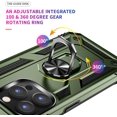 thumbnail image 3 of iPhone 14 Pro max Phone Case, Extreme Protection Military Armor Dual Layer Protective Ring Kickstand Olive Green, 3 of 15