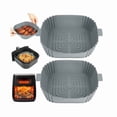 thumbnail image 1 of Air Fryer Accessories, 2 Pieces Silicone Air Fryer Mold, 20cm Square Silicone Air Fryer Dish, Philips Fryer Accessories - sh, 1 of 4