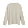 thumbnail image 4 of Povozer Girls Cotton Long Sleeve Shirts Toddler Soft Basic T-Shirts Top(Beige,5-6Y), 4 of 4