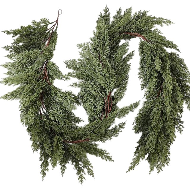 RKSTN Christmas Plastic Rattan Christmas Simulation Christmas Ornament 1.8 Meters Long Biomimetic Green Plant Decoration Chain Holiday Vibe Decoration Christmas Gifts