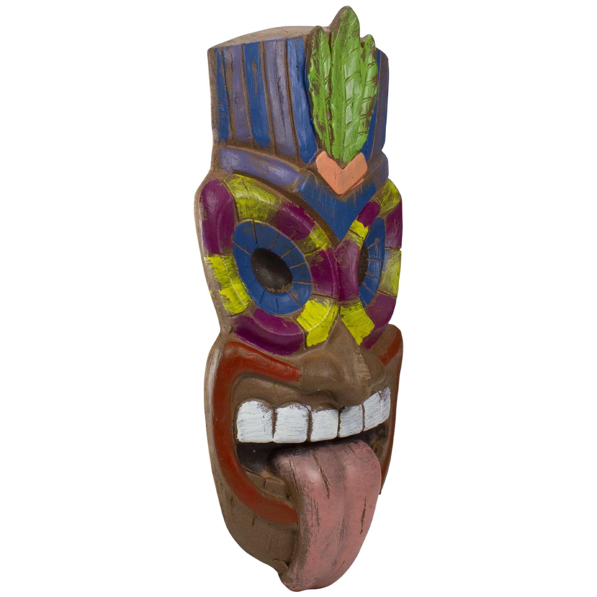Northlight Tiki Man Sticking Tongue Out Hanging Wall Decoration - 16" - Multicolor