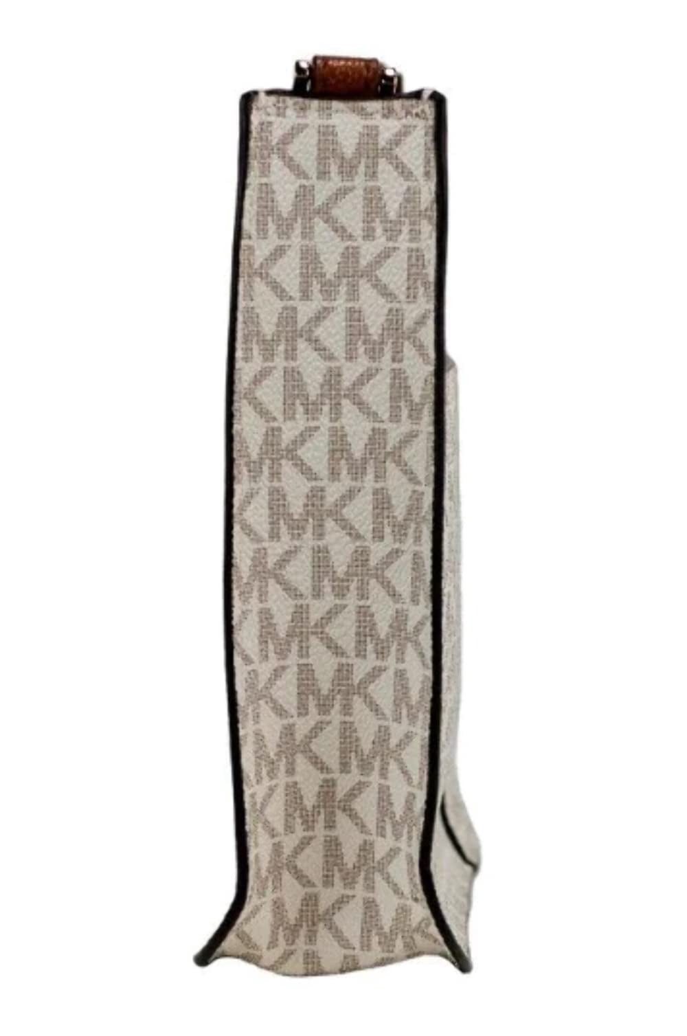Michael Kors by Michael Kors Women's Small PVC Logo-Print Signature Messenger Handbag, Vanilla