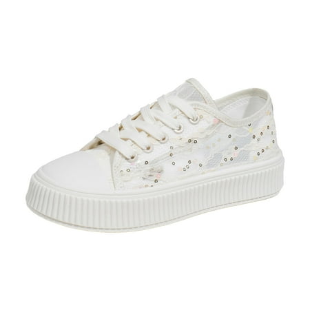 DVKOVI Formal Shoes for Women Women Shoes Thick Soled Casual Shoes Fashion Lace Mesh Breathable Casual Shoes Womens Platform Shoes Slip On Sneakers Women Wide Width Beige 38