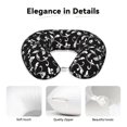 thumbnail image 4 of KLL Black White Leaves Pattern Memory Foam Cervical Neck Pillow Versatile U-Shaped Pillows for Home/Office/Camping/Travelling/Soft Washable Cover, 4 of 8