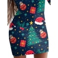 thumbnail image 4 of DYMADE Women Christmas Slim Fit Long Sleeve Cartoon Printed Bodycon Short Length Dress, 4 of 4