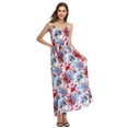 thumbnail image 1 of Kitsin Womens Deep V Neck Floral Adjustable Spaghetti Strap Sundresses Beach Maxi Dress with Pockets, 1 of 8