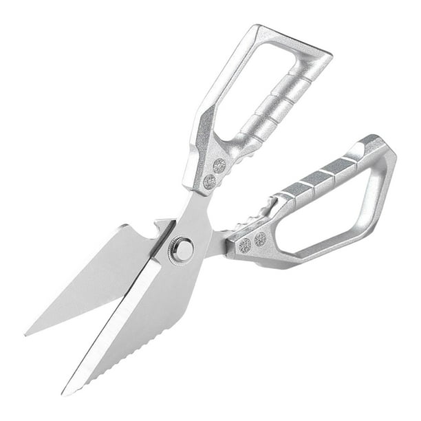 Tijeras de Cocina de Acero Inoxidable de Uso Pesado Tijeras de Cocina Multifuncionales 22.8x9x2cm Plata Tijeras de Cocina Lavavajillas Caja Fuerte para los Huesos de los Alimentos Hierbas