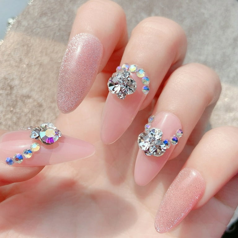 Sohindel Nail Gems with Crystals Rhinestones, Nail Art Supplies Diamond Nails Stones for Nails Decoration Makeup - Style 4