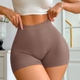 thumbnail image 2 of HKYNLAG Women's Boyshorts Panties Seamless High Waisted Boxer Briefs for Ladies Underwear Shorts Brown M, 2 of 3