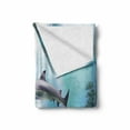 thumbnail image 2 of Underwater Soft Flannel Fleece Blanket, Realistic Illustration Wild Sharks and Plants Corals Seaweed Aquatic Ocean Life, Cozy Plush for Indoor and Outdoor Use, 50" x 60", Multicolor, by Ambesonne, 2 of 6