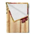 thumbnail image 2 of Fence Soft Flannel Fleece Throw Blanket, Grapevine Branches on Wooden Planks Flowering Plants Pruning Merlot, Cozy Plush for Indoor and Outdoor Use, 70" x 90", Sand Brown Ruby, by Ambesonne, 2 of 5