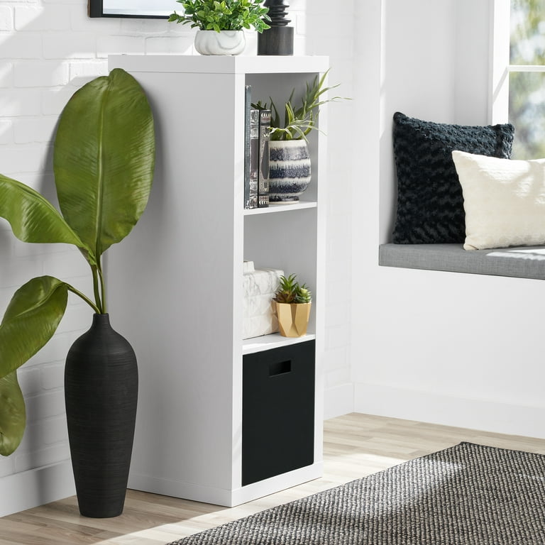 S-VIEW　ラック　3段　BK/WAL/WH Better Homes & Gardens 3 Cube Storage Organizer, White Texture