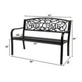 thumbnail image 6 of Ktaxon 50" Patio Garden Bench, Metal Frame Welcome Park Bench with Slatted Seat, for Outdoor, Lawn, Park, Deck- Black, 6 of 10
