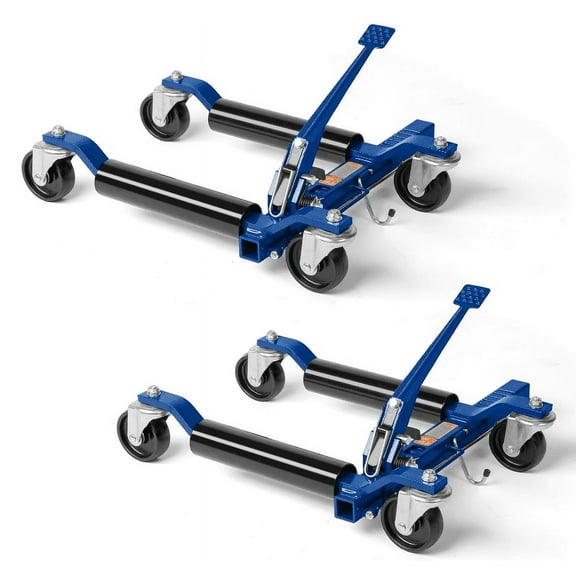 2024 New Car Wheel Dolly Jack Set of 2, 1500LBS Capacity Mechanical Wheel Dolly with Steel Twin Rollers, Heavy Duty Rollers with Foot Pedal for Tire Auto Repair Moving
