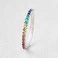 thumbnail image 2 of 18k gold plated Minimalist Rainbow Gemstones Half Eternity Ring,Ombre ring.multi color eternity band,half eternity rainbow band,Gold Engagement Ring, 2 of 6