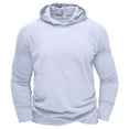 thumbnail image 7 of WTOBBY Men's Cotton Solid Color Hooded Long-Sleeve T-Shirt, Casual Base Layer Outdoor Top, Comfortable Daily Wear, Hoodie Style for Cool Weather,White L, 7 of 7
