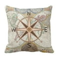 thumbnail image 2 of SUFAM Set of 4 Pillow Cases Map World Compass Rose Vintage Baby Room The Europe Throw Pillowcase Cover Cushion Case Home Decor 18x18 inch, 2 of 5