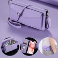 thumbnail image 3 of Compatible with iPhone 16 Crossbody Wallet Case with Card Holder,Women Men RFID Blocking PU Leather Flip Cover Wrist Strap Card Slots Cash Pocket ,Phone Case for iPhone 16,Purple, 3 of 10