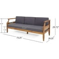 thumbnail image 5 of Aston Outdoor Acacia Wood 3 Seater Sofa Set with Ottoman and Coffee Table for Patio Lounge Mid Century Modern Durable Water Resistant Cushions, 5 of 9