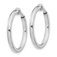 thumbnail image 2 of Sterling Silver RH-plated 2.5x25mm Non-Pierced Round Hoop Earrings, 2 of 2