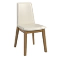 thumbnail image 3 of Weston Home Alta Wood Finish White Vegan Leather Dining Chair, Set of 2, Oak Wash, 3 of 8