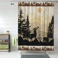 thumbnail image 3 of JOOCAR Farmhouse Cabin Shower Curtain Deer Bear Forest Bathroom Shower Curtains Farmhouse Rustic Shower Curtain Waterproof Polyester Fabric 72 x 72 Inch, 3 of 6