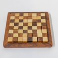 thumbnail image 1 of Light, Medium And Dark Brown Cubes In A Wooden Frame Checker Board Game, 1 of 1
